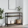 Oak brown engineered wood console table 100x29x75 cm by , Side tables - Ref: Foro24-834039, Price: 52,68 €, Discount: %