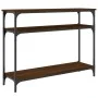 Oak brown engineered wood console table 100x29x75 cm by , Side tables - Ref: Foro24-834039, Price: 52,68 €, Discount: %