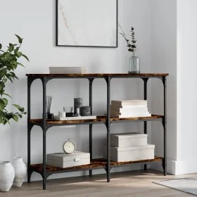 Smoked oak engineered wood console table 100x29x75 cm by , Side tables - Ref: Foro24-834102, Price: 50,76 €, Discount: %