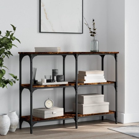 Smoked oak engineered wood console table 100x29x75 cm by , Side tables - Ref: Foro24-834102, Price: 51,39 €, Discount: %