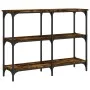 Smoked oak engineered wood console table 100x29x75 cm by , Side tables - Ref: Foro24-834102, Price: 50,76 €, Discount: %