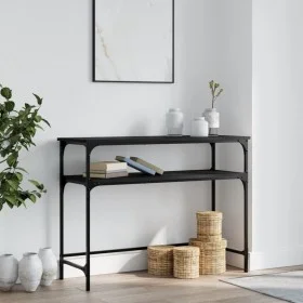 Black engineered wood console table 100x35.5x75 cm by , Side tables - Ref: Foro24-834045, Price: 57,22 €, Discount: %