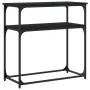 Black engineered wood console table 75x35.5x75 cm by , Side tables - Ref: Foro24-834070, Price: 44,94 €, Discount: %