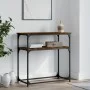 Smoked oak engineered wood console table 75x35.5x75 cm by , Side tables - Ref: Foro24-834072, Price: 44,25 €, Discount: %
