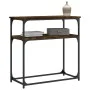 Smoked oak engineered wood console table 75x35.5x75 cm by , Side tables - Ref: Foro24-834072, Price: 44,25 €, Discount: %