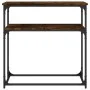 Smoked oak engineered wood console table 75x35.5x75 cm by , Side tables - Ref: Foro24-834072, Price: 44,25 €, Discount: %