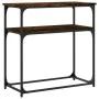 Smoked oak engineered wood console table 75x35.5x75 cm by , Side tables - Ref: Foro24-834072, Price: 44,25 €, Discount: %