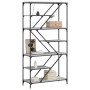 Regal aus Holzwerkstoff und Stahl in Sonoma-Grau, 91 x 36 x 176 cm von , Bücherregale und Regale - Ref: Foro24-835417, Preis:...