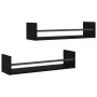 Wandregale mit Stangen 2 Einheiten schwarz 60x16x14 cm von , Regale und Regale - Ref: Foro24-835434, Preis: 33,44 €, Rabatt: %