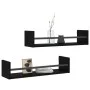 Wandregale mit Stangen 2 Einheiten schwarz 60x16x14 cm von , Regale und Regale - Ref: Foro24-835434, Preis: 33,44 €, Rabatt: %