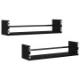 Wandregale mit Stangen 2 Einheiten schwarz 60x16x14 cm von , Regale und Regale - Ref: Foro24-835434, Preis: 34,21 €, Rabatt: %