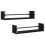 Wandregale mit Stangen 2 Einheiten schwarz 60x16x14 cm von , Regale und Regale - Ref: Foro24-835434, Preis: 33,44 €, Rabatt: %
