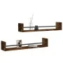 Wall shelves with bars 2 pcs smoked oak 80x16x14 cm by , Shelves and shelves - Ref: Foro24-835441, Price: 31,46 €, Discount: %