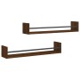 Wandregale mit Stangen 2 Stück Eiche braun 80x16x14 cm von , Regale und Regale - Ref: Foro24-835443, Preis: 31,41 €, Rabatt: %