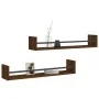 Wandregale mit Stangen 2 Stück Eiche braun 80x16x14 cm von , Regale und Regale - Ref: Foro24-835443, Preis: 31,06 €, Rabatt: %