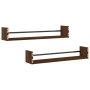 Wandregale mit Stangen 2 Stück Eiche braun 80x16x14 cm von , Regale und Regale - Ref: Foro24-835443, Preis: 31,41 €, Rabatt: %