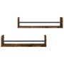Wall shelves with bars 2 pcs smoked oak 60x16x14 cm by , Shelves and shelves - Ref: Foro24-835436, Price: 30,09 €, Discount: %