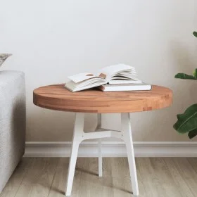 Round solid beech wood board Ø50x4 cm by , Table tops - Ref: Foro24-355943, Price: 61,53 €, Discount: %