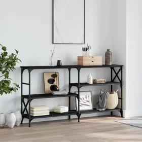 Black engineered wood console table 150x29x76.5 cm by , Side tables - Ref: Foro24-835469, Price: 72,90 €, Discount: %