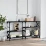 Black engineered wood console table 150x29x76.5 cm by , Side tables - Ref: Foro24-835469, Price: 72,90 €, Discount: %