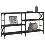 Black engineered wood console table 150x29x76.5 cm by , Side tables - Ref: Foro24-835469, Price: 72,90 €, Discount: %