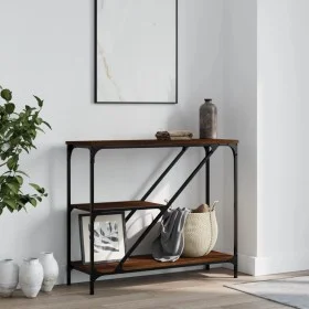Oak brown engineered wood console table 88.5x30x75 cm by , Side tables - Ref: Foro24-835483, Price: 48,57 €, Discount: %