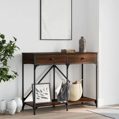 Oak brown engineered wood console table 100x39x78.5 cm by , Side tables - Ref: Foro24-835488, Price: 64,87 €, Discount: %