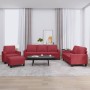 Sofa set with cushions 4 pieces red synthetic leather by , Sofas - Ref: Foro24-3201406, Price: 643,50 €, Discount: %