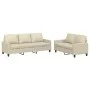 Cream synthetic leather 2-piece sofa set with cushions by , Sofas - Ref: Foro24-3201419, Price: 471,11 €, Discount: %