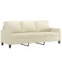 Sofá de 3 plazas de cuero sintético color crema 180 cm de , Sofás - Ref: Foro24-359143, Precio: 272,21 €, Descuento: %
