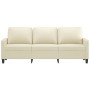 3-seater cream-colored synthetic leather sofa 180 cm by , Sofas - Ref: Foro24-359143, Price: 276,59 €, Discount: %