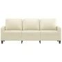 Sofá de 3 plazas de cuero sintético color crema 180 cm de , Sofás - Ref: Foro24-359143, Precio: 272,21 €, Descuento: %