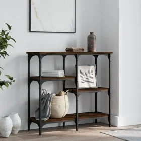 Oak brown engineered wood console table 80x29x75 cm by , Side tables - Ref: Foro24-834079, Price: 51,55 €, Discount: %