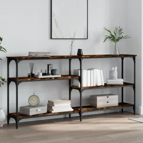 Smoked oak engineered wood console table 160x29x75 cm by , Side tables - Ref: Foro24-834087, Price: 70,54 €, Discount: %