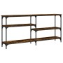 Konsolentisch aus geräuchertem Eichenholzwerkstoff, 160 x 29 x 75 cm von , Seitentische - Ref: Foro24-834087, Preis: 71,45 €,...