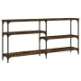 Smoked oak engineered wood console table 160x29x75 cm by , Side tables - Ref: Foro24-834087, Price: 70,54 €, Discount: %