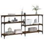 Konsolentisch aus geräuchertem Eichenholzwerkstoff, 160 x 29 x 75 cm von , Seitentische - Ref: Foro24-834087, Preis: 71,45 €,...