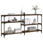 Smoked oak engineered wood console table 160x29x75 cm by , Side tables - Ref: Foro24-834087, Price: 70,54 €, Discount: %