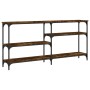 Konsolentisch aus geräuchertem Eichenholzwerkstoff, 160 x 29 x 75 cm von , Seitentische - Ref: Foro24-834087, Preis: 71,45 €,...