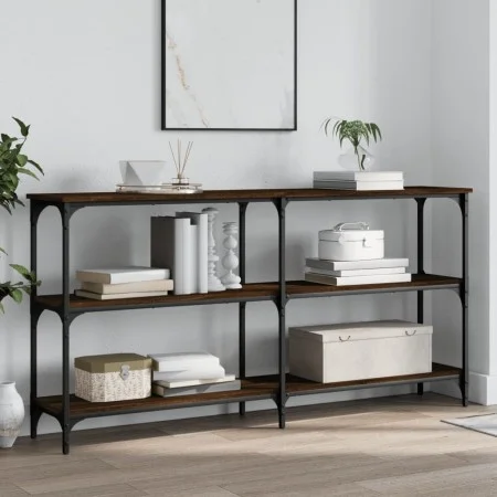 Oak brown engineered wood console table 150x29x75 cm by , Side tables - Ref: Foro24-834109, Price: 67,09 €, Discount: %