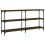 Oak brown engineered wood console table 150x29x75 cm by , Side tables - Ref: Foro24-834109, Price: 67,09 €, Discount: %