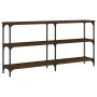 Oak brown engineered wood console table 150x29x75 cm by , Side tables - Ref: Foro24-834109, Price: 67,09 €, Discount: %