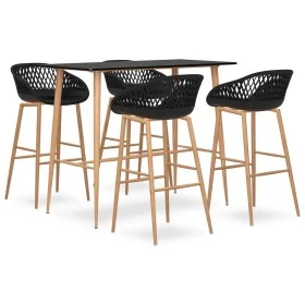 Hoher Tisch und Barhocker 5 Stück schwarz von , Möbelsets für Küchen und Esszimmer - Ref: Foro24-3057462, Preis: 393,10 €, Ra...