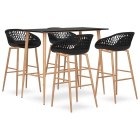 Hoher Tisch und Barhocker 5 Stück schwarz von , Möbelsets für Küchen und Esszimmer - Ref: Foro24-3057462, Preis: 411,00 €, Ra...
