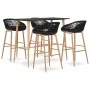 High table and bar stools 5 pieces black by , Furniture sets for kitchens and dining rooms - Ref: Foro24-3057462, Price: 393,...