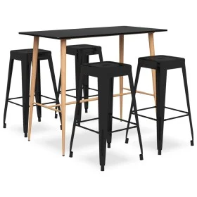 Hoher Tisch und Barhocker 5 Stück schwarz von , Möbelsets für Küchen und Esszimmer - Ref: Foro24-3057457, Preis: 477,99 €, Ra...