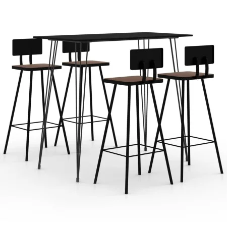 Hoher Tisch und Barhocker 5 Stück schwarz von , Möbelsets für Küchen und Esszimmer - Ref: Foro24-3057829, Preis: 399,11 €, Ra...