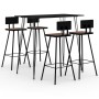 High table and bar stools 5 pieces black by , Furniture sets for kitchens and dining rooms - Ref: Foro24-3057829, Price: 397,...