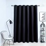 Cortina opaca con anillas de metal negro 290x245 cm