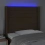 Headboard with LED in dark brown fabric 103x16x118/128 cm by , Headboards and footboards - Ref: Foro24-3124181, Price: 79,59 ...